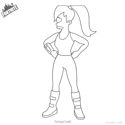 Free printable Turanga Leela 01 Coloring Page - Free PDF Printable Fortnite Coloring Sheets coloring page